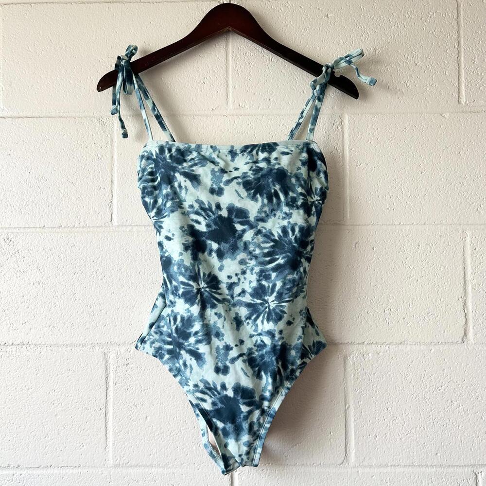 Kona Sol Blue Tie Dye One Piece Bikini Swimwear Bathing Suit Women's Small